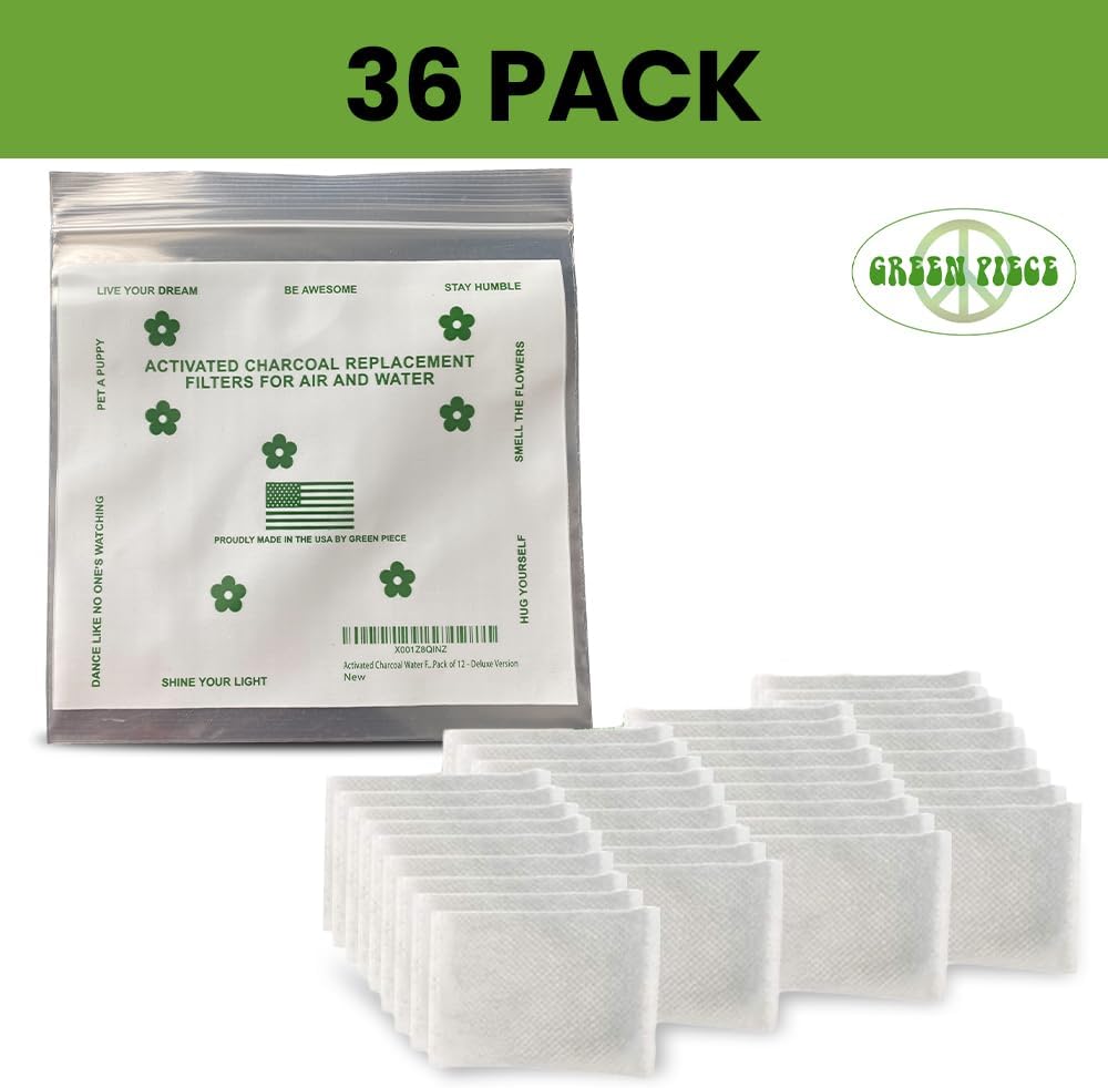 Green Piece® 24 Pack Overstuffed All-Natural Diaper Pail Deodorizer | Activated Charcoal Air Purifier Compatible with Diaper Pails, Shoe Closets, Trash Cans, Pets - Made in The USA by Green Piece