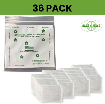 Green Piece® 24 Pack Overstuffed All-Natural Diaper Pail Deodorizer | Activated Charcoal Air Purifier Compatible with Diaper Pails, Shoe Closets, Trash Cans, Pets - Made in The USA by Green Piece