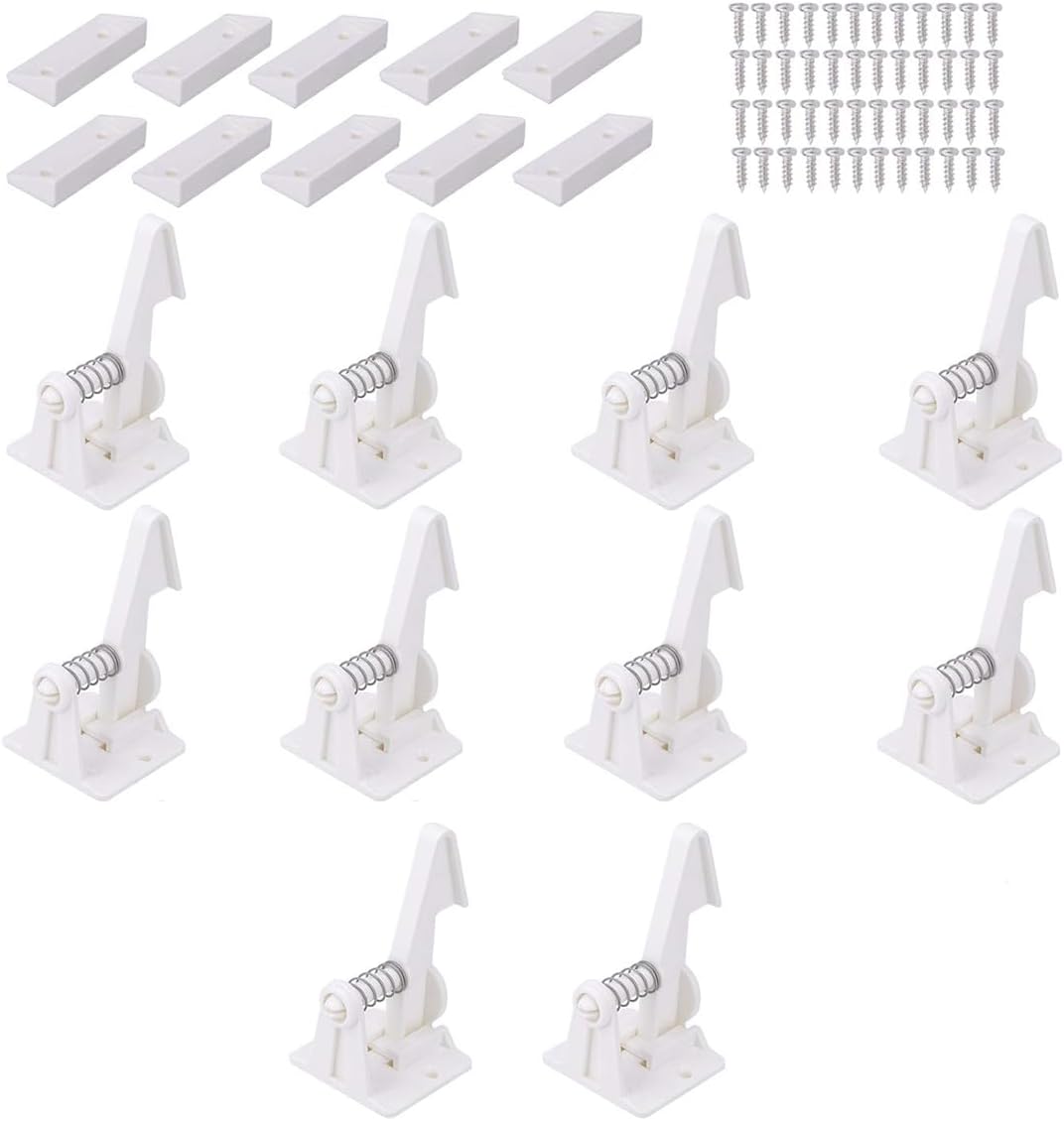 10 Pack Cabinet Locks Child Safety, NO Drilling 3M Adhesive Baby Proof Drawer Lock Child proofing cabinets latches for Kids Latch for Drawers & Door Child Safety Locks