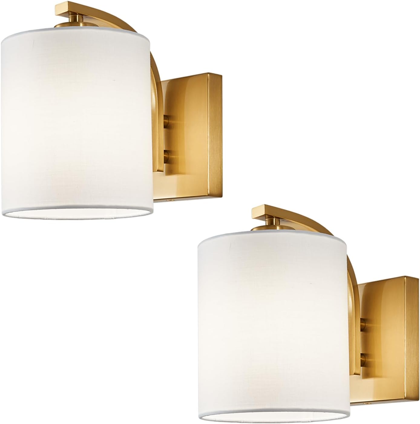 Battery Operated Wall Sconce Set of 2, Brushed Gold Rechargeable Wall Lights with Remote Control and Dimmable LED Bulbs, 13 Light Colors Wireless Wall Lamps for Bedroom Living Room Hallway (Gold)