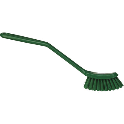 Vikan - Fine Dish Brush - Heavy-Duty, Narrow, Slip-Resistant Cleaning Brush, Polypropylene, Polyester Bristle, 11 Inch, Red, (42874)