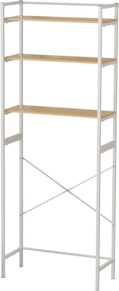 Medium Over Washer and Dryer Shelves 3-Tier Bathroom Storage Shelf Washing Machine Storage Utility Rack Laundry Room Organizer Standing Shelf Carbon Steel White