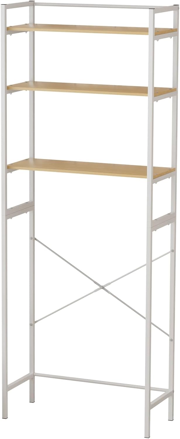Medium Over Washer and Dryer Shelves,Washing Machine Storage Utility Rack,3-Tiers Bathroom Storage Shelf,Laundry Room Storage and Organizer Standing Shelf White
