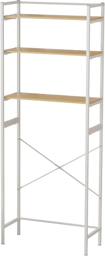 Medium Over Washer and Dryer Shelves,Washing Machine Storage Utility Rack,3-Tiers Bathroom Storage Shelf,Laundry Room Storage and Organizer Standing Shelf White