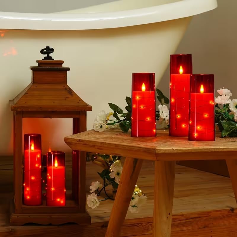 Set of 24 Slim Outdoor LED Candles, Battery Operated Flickering Fake Candles with 10-Key Timers for Patio & Porch Decor, 2.2 Inch Diameter Waterproof Resin Pillars for Large Events & Sconces (White)