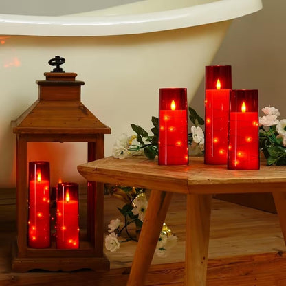 Set of 24 Slim Outdoor LED Candles, Battery Operated Flickering Fake Candles with 10-Key Timers for Patio & Porch Decor, 2.2 Inch Diameter Waterproof Resin Pillars for Large Events & Sconces (White)