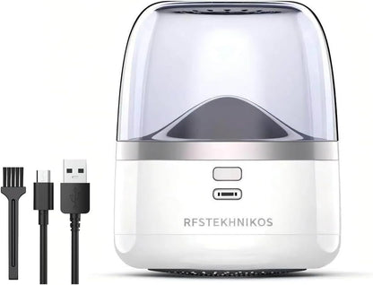 Electric Fabric Shaver – USB Rechargeable Lint Remover with 6 Blades, Safe for All Fabrics, Clothes, Sweater, Sofa & Furniture – Portable Pilling Remover for Home & Travel (White)