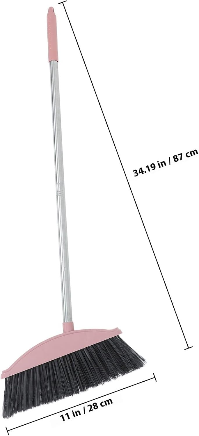 STAHAD Heavy Duty Outdoor Patio Broom with Long Handle Angle Floor Cleaning Broom for Indoor and Outdoor Use for Sweeping Pet Hair and Debris in Home and Garage