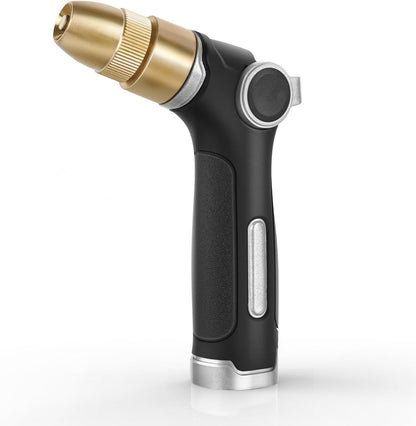 RESTMO Garden Hose Nozzle, Heavy Duty Water Hose Sprayer for Outdoor | Zinc Alloy Metal, Thumb Control, Precise Flow, Adjustable Spray Patterns, Leak-proof, Ideal for Lawn & Plant & Car, Black