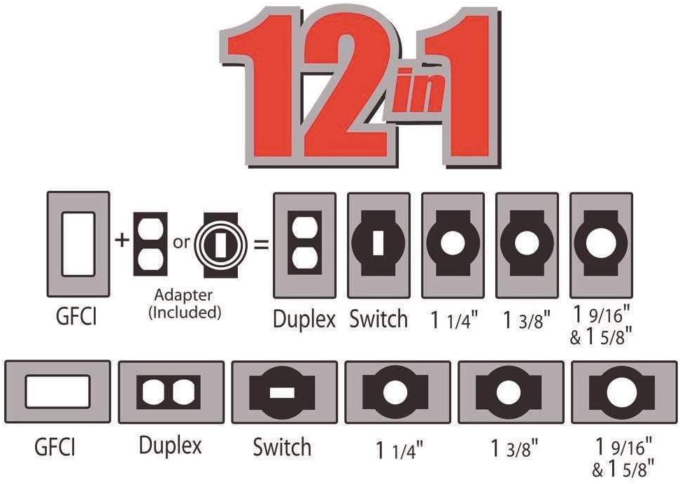 BELL MX1250S 1-Gang Flip Weatherproof Cover, Universal Metal 12-in-1 Outlet Outdoor Receptacle Protector, Vertical/Horizontal, Gray