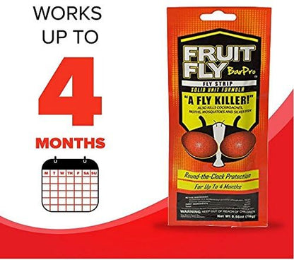 Fruit Fly BarPro – 4 Month Protection Against Flies, Cockroaches, Mosquitos & Other Pests – Non-Toxic & Portable for Indoor & Outdoor Use