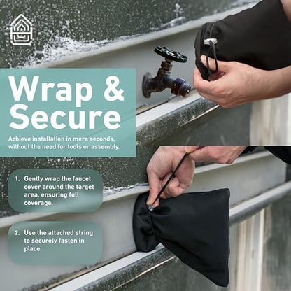 Home Intuition Outdoor Foam Faucet Covers for Winter Freeze Protection, 2 Pack