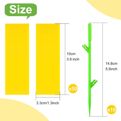 Fruit Fly Traps, 100 Pack Yellow Sticky Traps, Fungus Gnat Traps, Plant Fly Stickers for Indoor and Outdoor Use Protect The Plant
