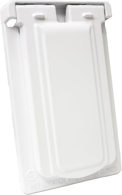 Sigma 14248WH Weatherproof 1-Gang Vertical GFCI Receptacle Cover, WH