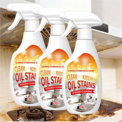 Clean Up Kitchen Oil Stains Spray, FIELL Oil Stains Clean Up Kitchen, Heavy Oils Stain Cleaner Kitchens, Degreaser Cleaning Heavy Duty, Multi Functiona Foam Cleaning Spray, 240ML/8.45OZ (2PC)