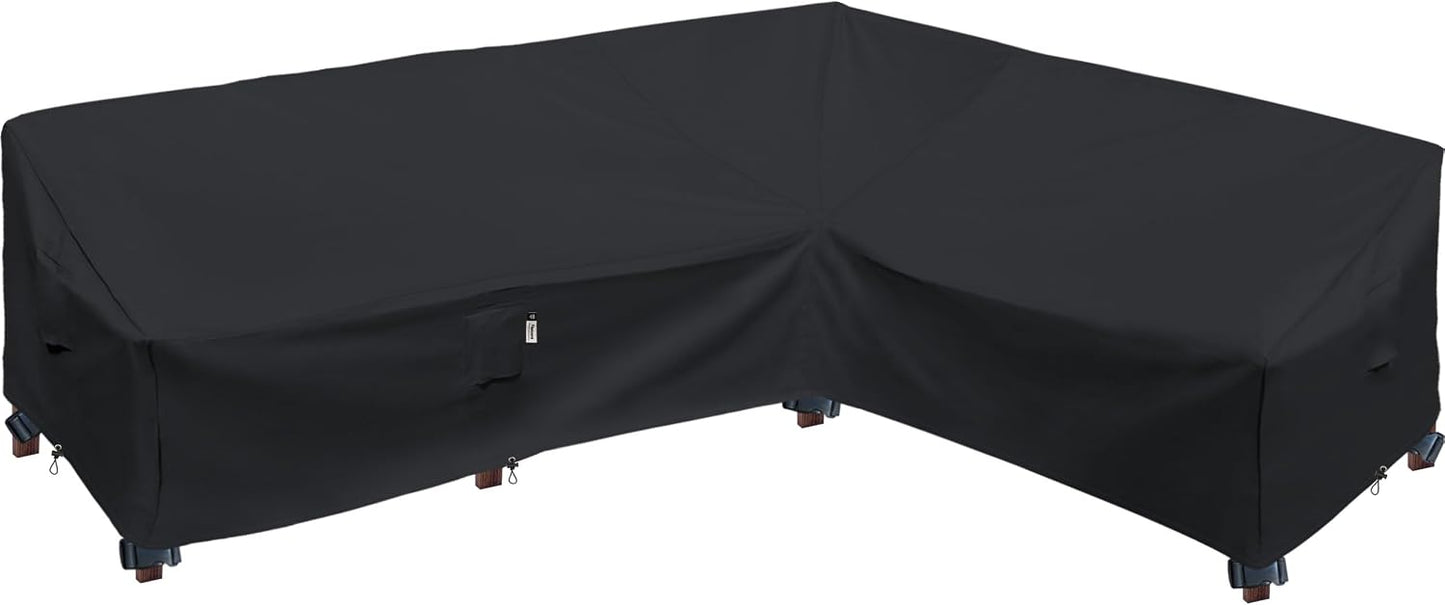 Patio Deck Box Cover, 63x30 Inch Fire Pit Covers with Straps and Handles, Waterproof Heavy Duty Outdoor Furniture Winter Cover for Keter, Suncast, Lifetime Container