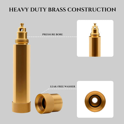 Heavy Duty Brass Hose Nozzle, High Pressure Adjustable Twist Hose Nozzle with 2 Rubber Washers, Fits Standard Hoses, Water Hose Nozzles for Patio, Lawn, Car Wash