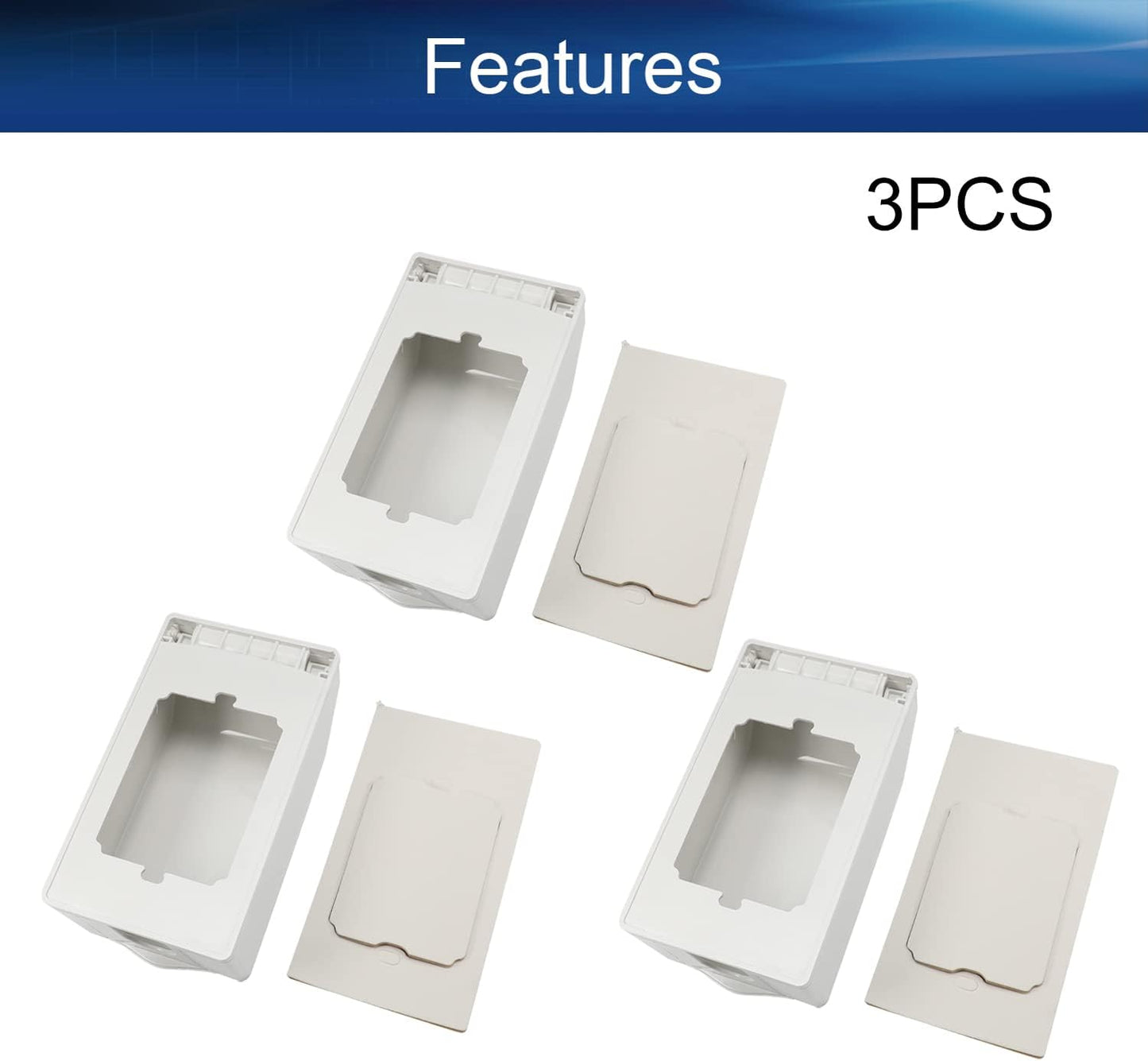 Heyiarbeit Weatherproof Cover Plug in Use Outlet Receptacle Protector 5.59"x3.27"x1.89"(LxWxH) for Retrofit Siding Construction 120 Type Transparent 1Pcs