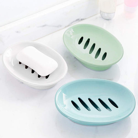 WYOK 2-Pack Soap Dish with Drain Plastic Sponge Holder Easy Cleaning Soap Saver Tray Caddy Keep Dry Stop Mushy for Shower Bathroom Kitchen(White)