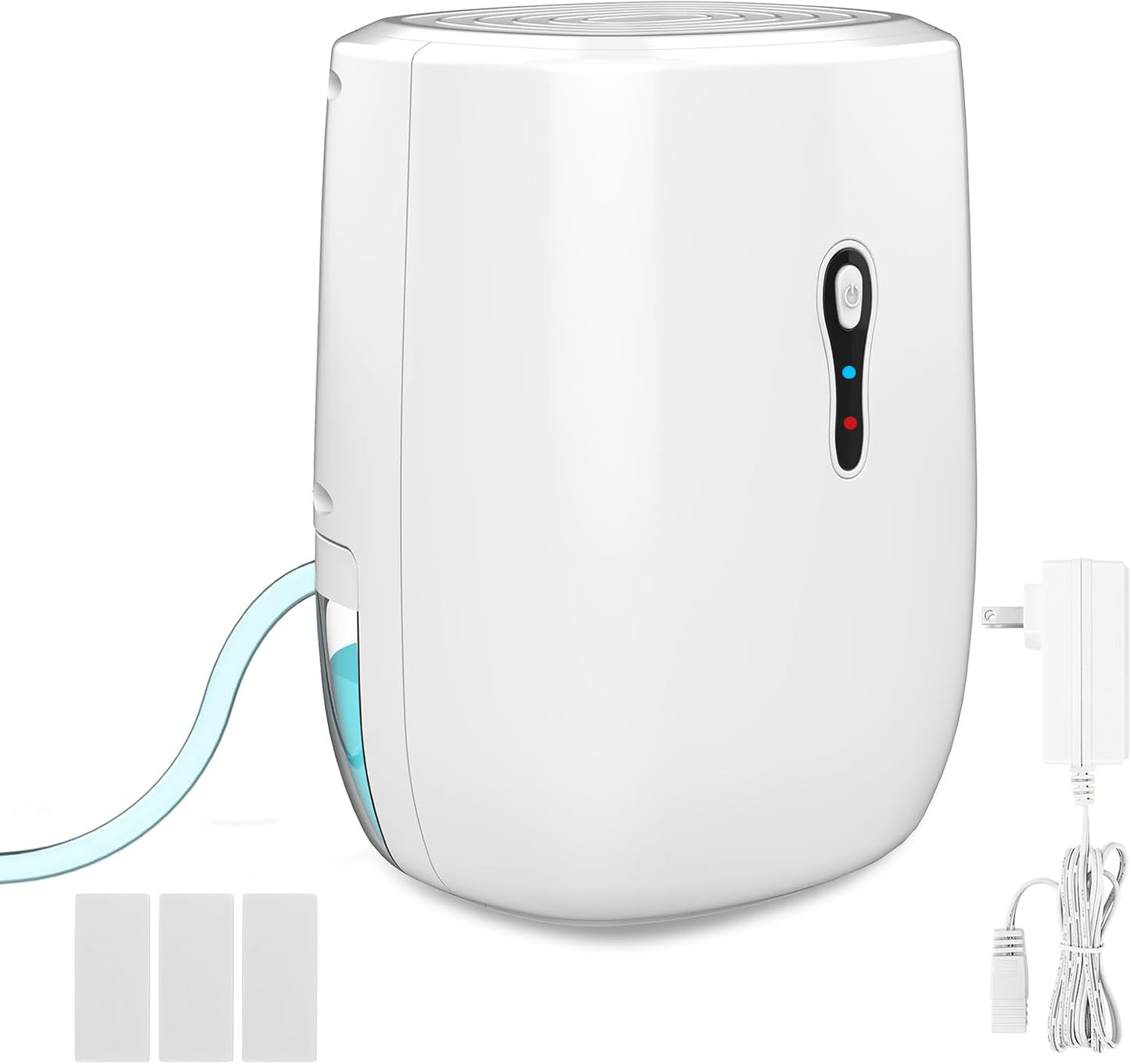 Dehumidifier with Drain Hose. Litever Small Portable Dehumidifier. Auto-OFF. Drain Hose for Continuous Drainage. Effective for Small Bathroom Pantry Closet Basement Wardrobe Gun safe RV Trailer Camper