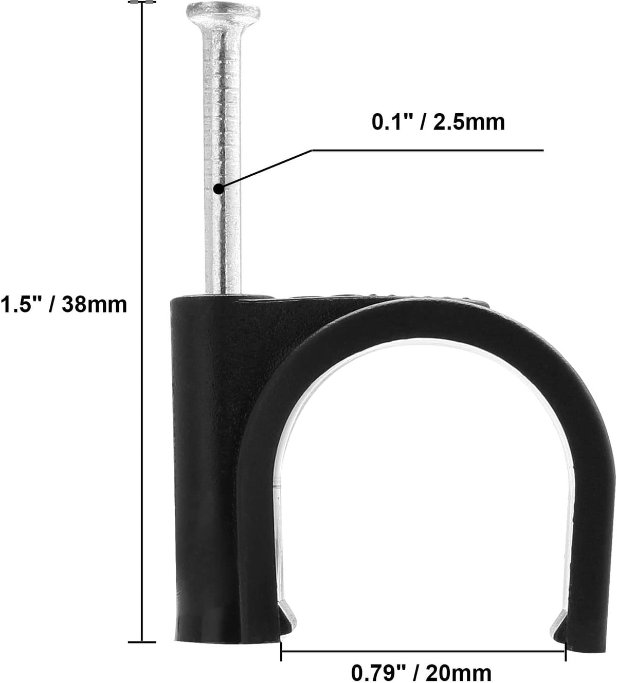 Flat Ethernet Cable Wire Clips with Nail, 14mm, White | Single Coaxial Cable Clamps, Cable Management