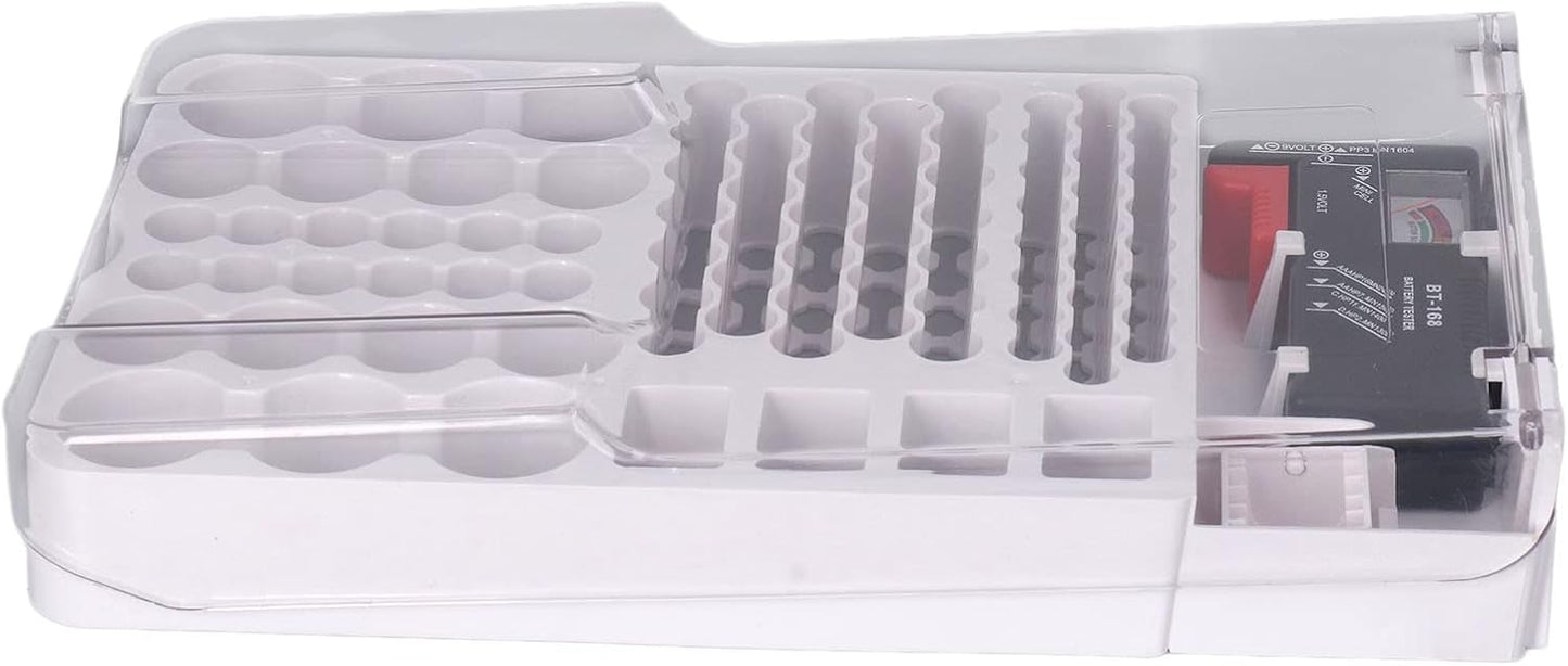 Zopsc Battery Storage Box, Carrying Case with Capacity Test Instrument, Holder Organizer for Car Home
