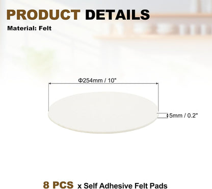 uxcell 32Pcs Non Slip Furniture Pads, 3" Round Self Adhesive Felt Bumpers Noise Reducing Furniture Feet Floor Protector for Chairs Tables Furniture Legs (White 0.2" Thick) - Colors A