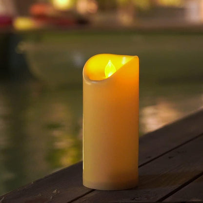 Homemory Dripping Wax Flameless Candles, Battery Operated Candles with Remote Control and Timers, LED Pillar Candles, Electric Fake Candles, 3" x 6", Set of 2