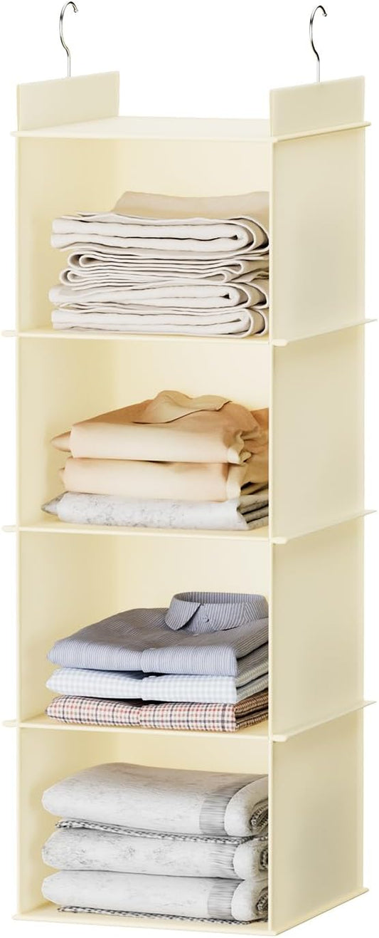 YOUDENOVA Hanging Closet Organizer, 6-Shelf Closet Hanging Shelves, Grey