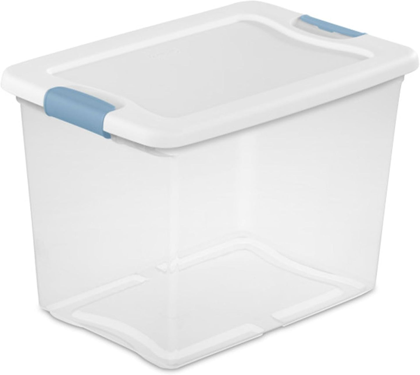 Sterilite 4-Pack 56 Quart Wheeled Latching Box, Underbed Clear Plastic Storage Organizer - Under Bed Rolling Container Bin with Lid and Wheels for Home or Dorm Bedrooms and Closets