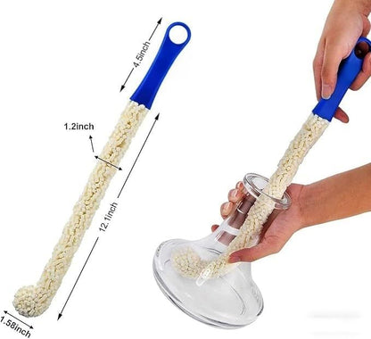 2 Pieces Decanter Cleaning Brush Bottle Cleaner Brush for Narrow Neck Bottle 17'' Long Bendable Foam Brush Cleaner Kicten Cleaning Tool for Glassware Goblets Tall Glass Drinking Cup Hookah Tank