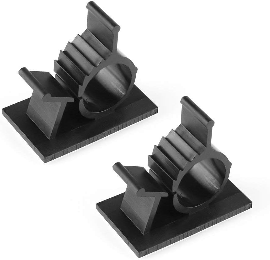Cable Clips,GLE2016 Self-Adhesive Wire Holder Cable Organizer Cord Management Clamps with Adjustable Backed 20 Pack Black