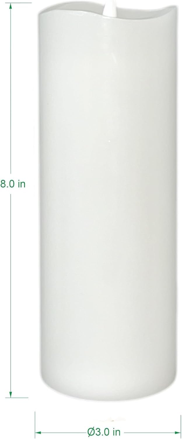 Stonebriar 6 Count White Real Wax 3x3 Flameless LED Pillar Candles with Remote and Timer