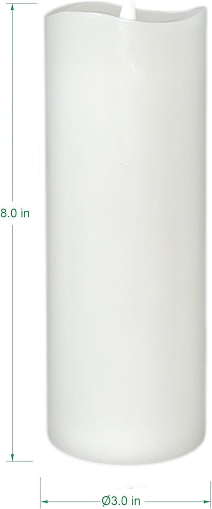 Stonebriar 6 Count White Real Wax 3x3 Flameless LED Pillar Candles with Remote and Timer