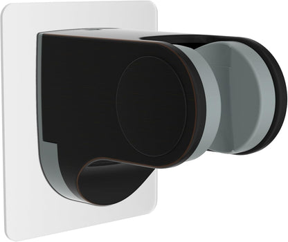 Hibbent Shower Head Holder, Strong Adhesive, Waterproof, Height Adjustable, Wall Mount, No Drilling, Matte Black