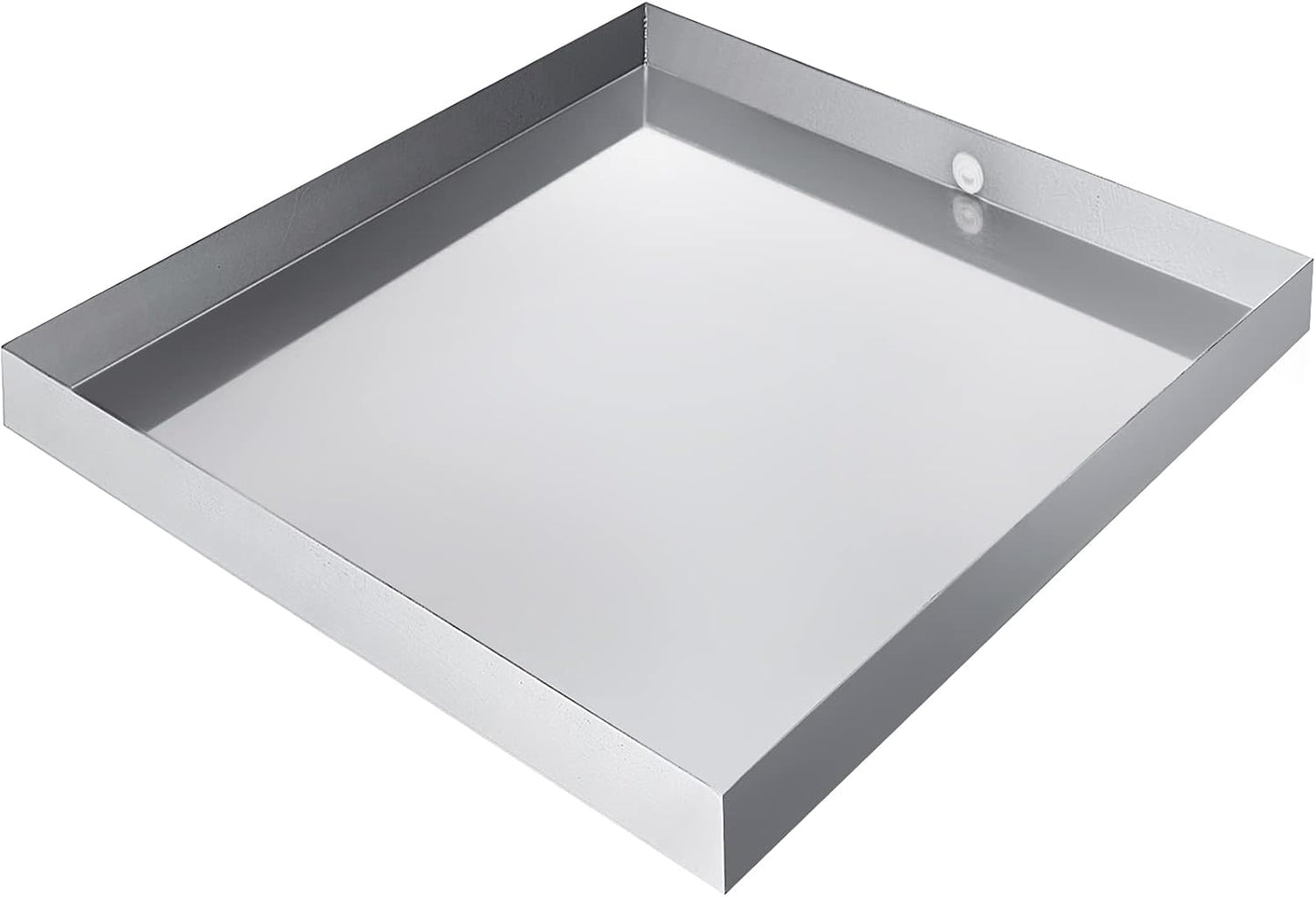 VEVOR 32 x 30 x 2.5 Inch Washing Machine Pan 18 GA Thickness Galvanized Steel Heavy Duty Compact Washer Drip Tray with Drain Hole & Hose Adapter