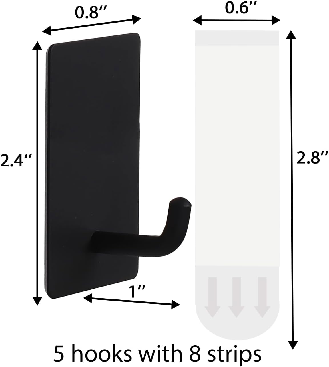 2 Razor Holder for Shower and 3 Adhesive Hooks with Removable Strips，Towel Hooks for Hanging，Wall Hooks for bathrooms，Removable Damage-Free Metal Shaver Holder，for Stockings，Decor，Robe