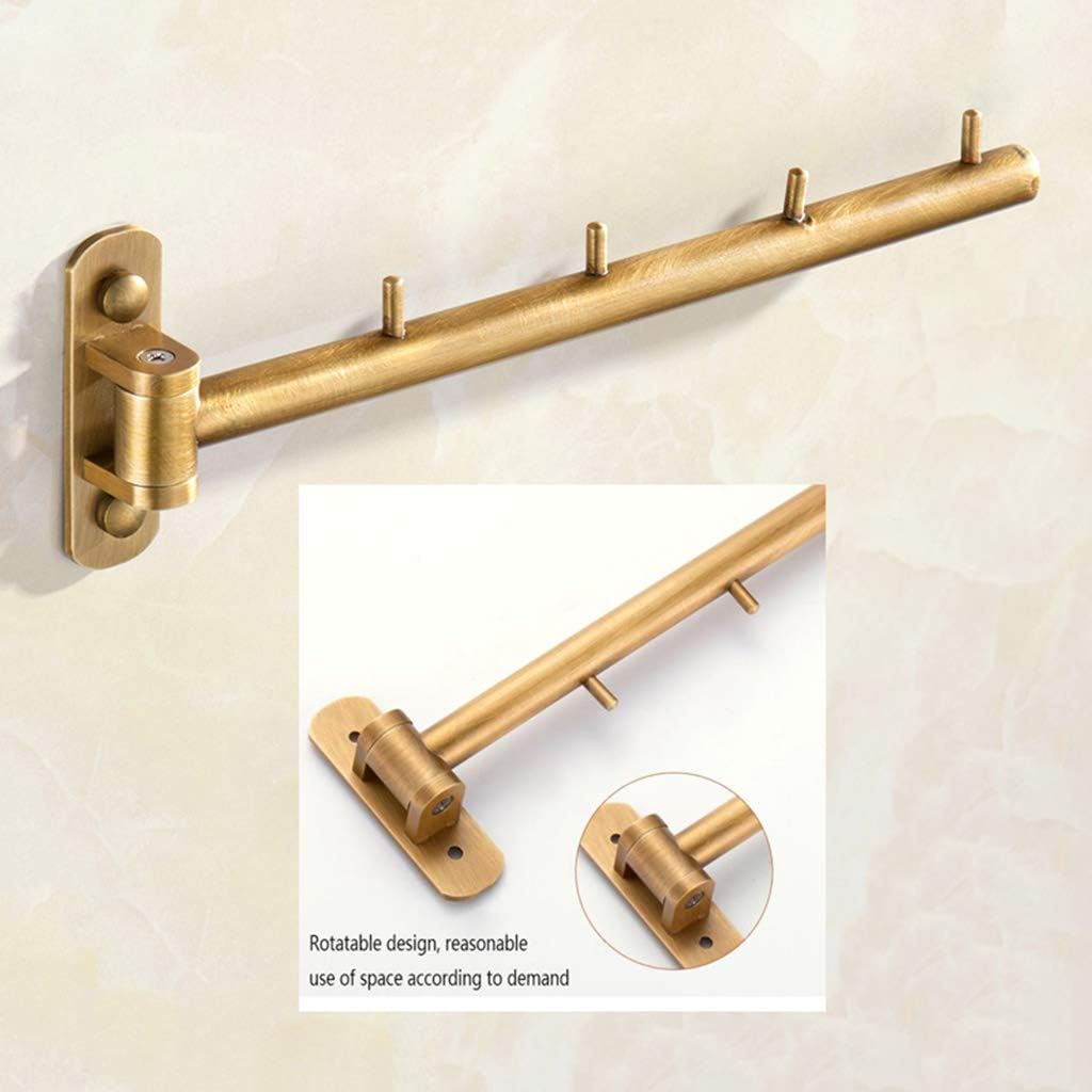 Laundry Rack, Wall Mounted Airer, Drying Racks Balcony Drying Racks Single Pole Bathroom Clothes Rail All Copper Material Punch Installation 30Cm