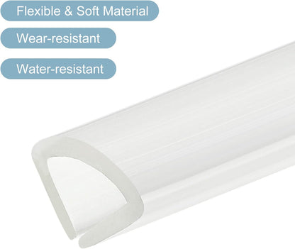 uxcell U Channel Edge Trim, 4.9ft Length Soft Rubber Guard Seal Strip Edge Protector Fit for 1-2mm Edge, (9/32" W x 5/32" H) Clear