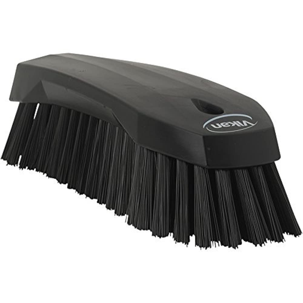 Vikan 38909 Brush,Scrub,Stiff,8",PP/PBT,Black