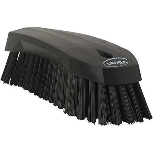 Vikan 38909 Brush,Scrub,Stiff,8",PP/PBT,Black