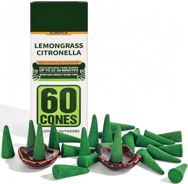 Mosquito Repellent Incense Sticks 40 Pieces per Box - Citronella Incense Sticks or Outdoor Patio/Citronella Oil/Lemongrass and Rosemary Oil/Made with Natural Based Essential