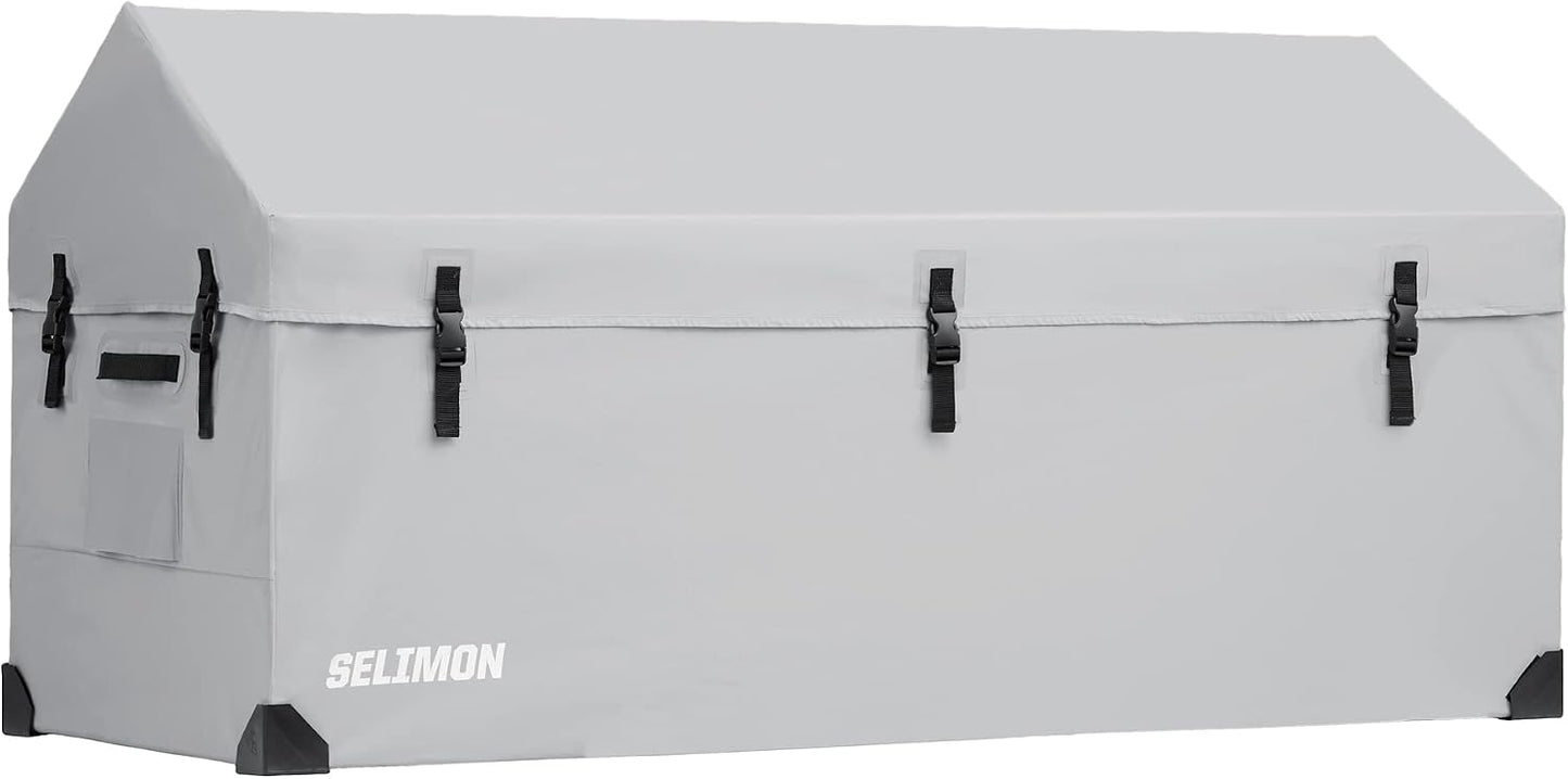 174 US Gallon Outdoor Storage Box Waterproof Soft Shell Tarpaulin Deck Box for Patio Furniture Outdoor Cushions, Throw Pillows, Garden Tools