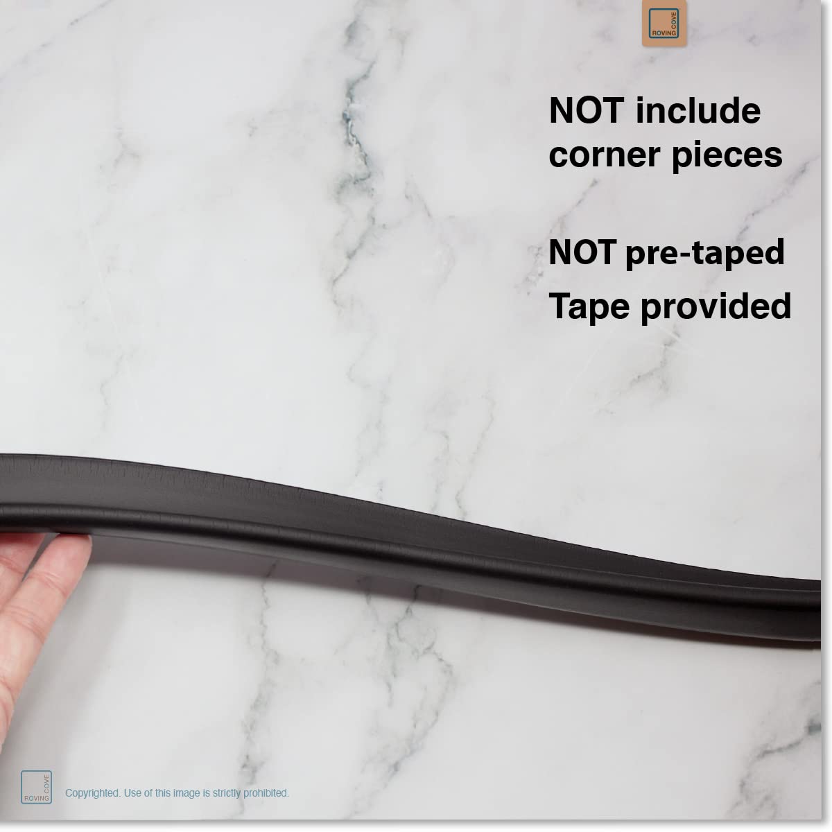 Roving Cove HeftyFit Edge Protector for Baby Proofing (6ft Large Edge Only), Heavy-Duty Soft Furniture Edge Bumper Guards, Desk Edge Cushion, Wall Corner Covers, 3M Adhesive, Oyster White (Off White)