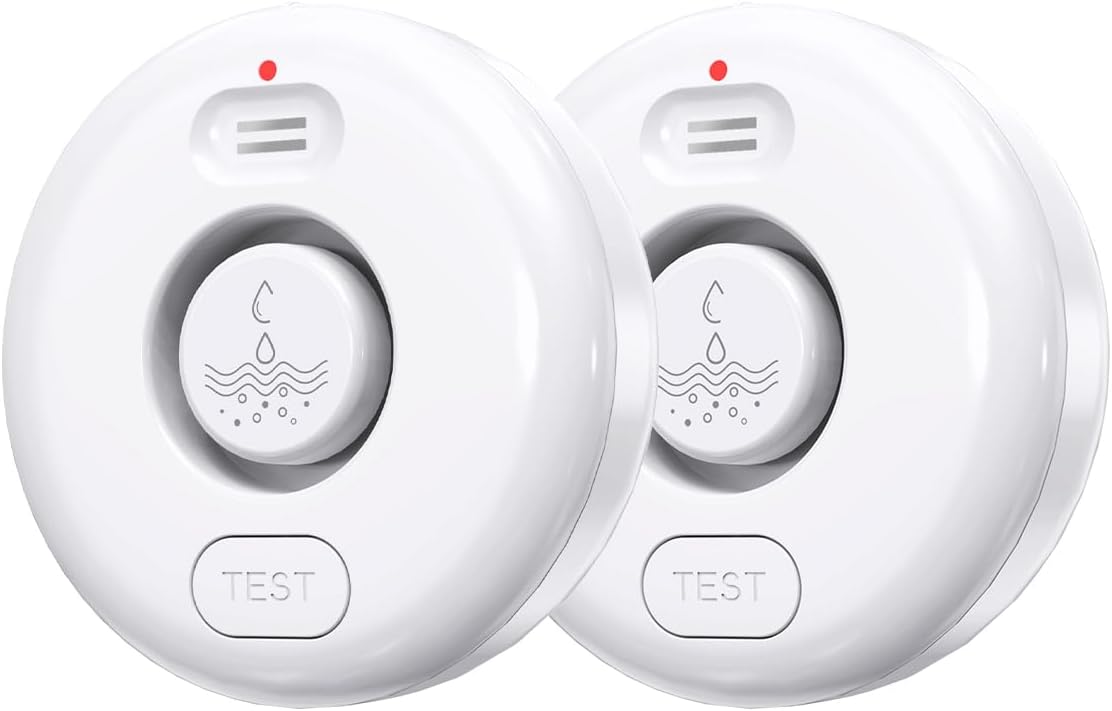 WiFi Water Leak Detectors 5 Pack, 120dB Adjustable Loud Water Leak Sensor, Wireless Wi-Fi Water Leak & Drip Alarm, App Alerts, 5 Water Alarm Sensors & 1 Hub for Home Kitchen, Bathroom, Sink, Laundry
