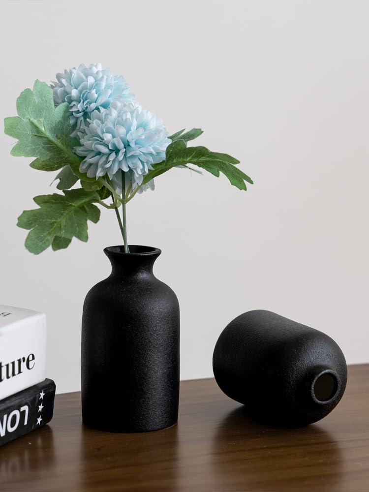 Ceramic Vase Set, 3 Small Flower vases for Decor, Home Decorative Vase, Modern Boho Farmhouse Home Decor Vases, Living Room,Table Shelf, Centerpieces Decoration(#2)