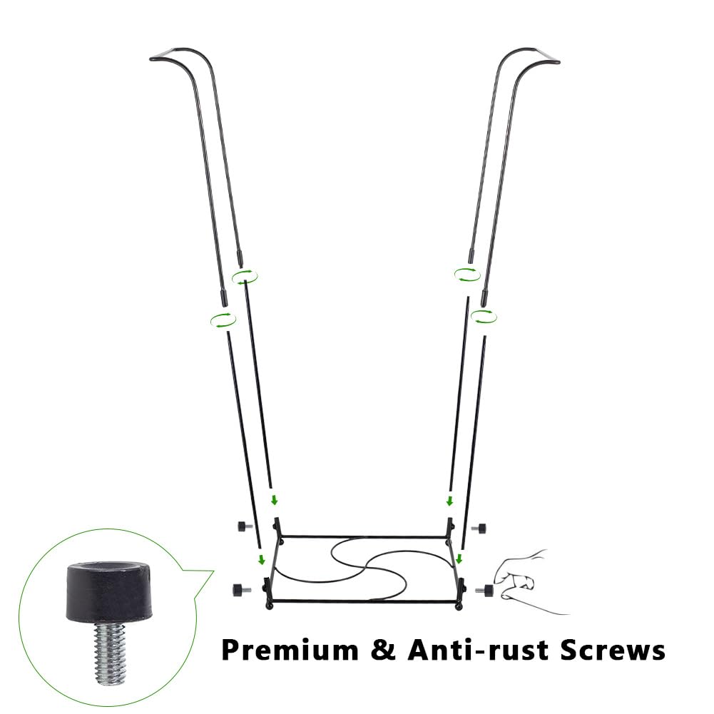 Trash Bag Holder, Garbage Bag Holder, Metal Leaf Bag Holder Stand | Portable Trash Bag Holder for 30-45 Gallon for Lawn, Yard, Camping, Outdoor, S-Shape Base