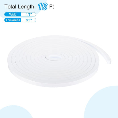 PATIKIL Weather Stripping Door Seal Strip, 3/8 Inch x 1/4 Inch x 32 Ft Self Adhesive Soundproof High Density Foam Tape Insulation for Door Window Air Conditioning, White - Colors A
