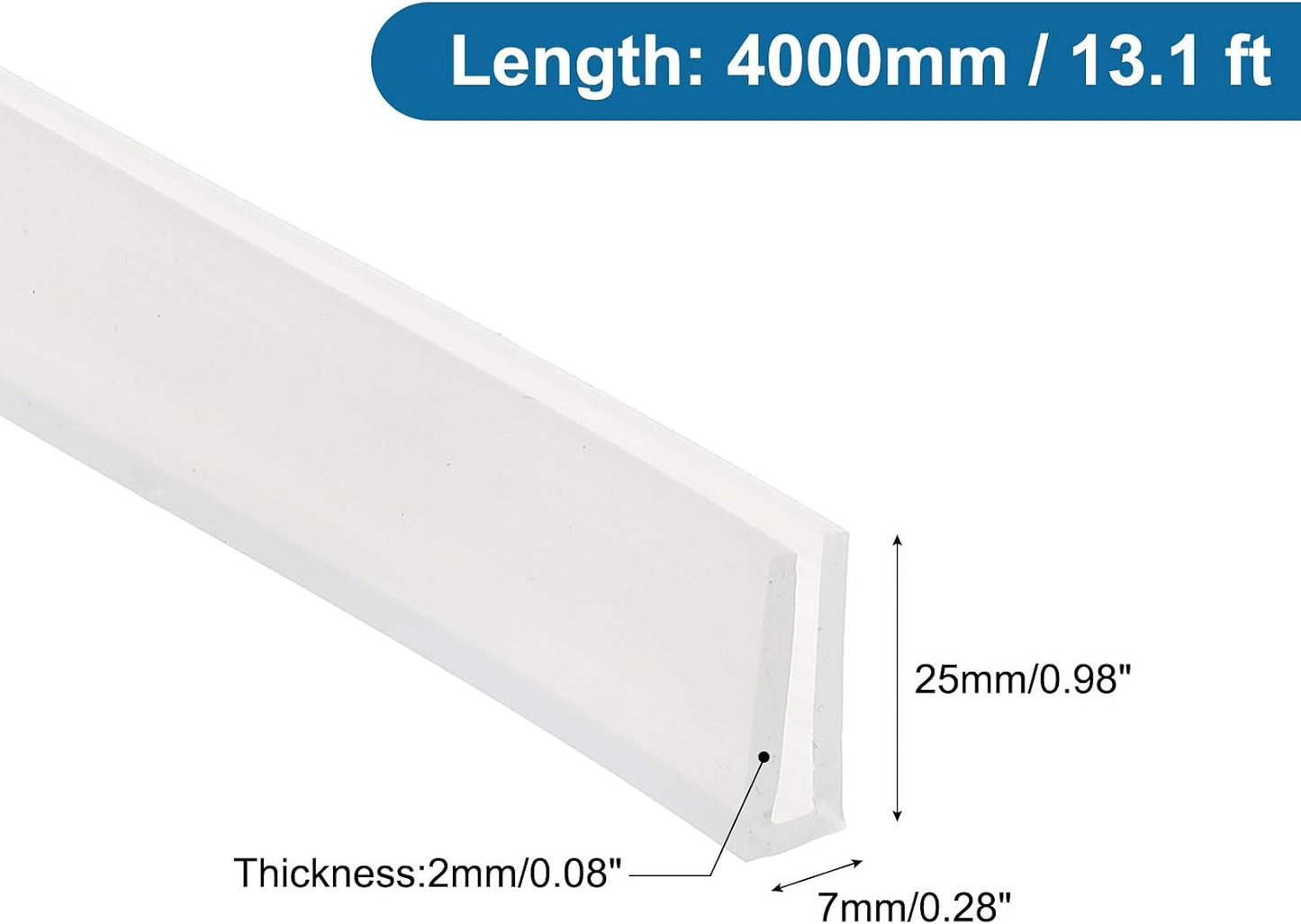 PATIKIL U Channel Edging Trim, 26Ft Sheet Metal Edge Guard Protector Rubber Edge Trim Air Sealed Seal Strip, 5/64" Slot, Fits 1/16"-5/64" Edge, 9/32" x5/128 x5/32