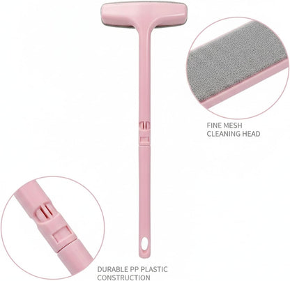 Living Room & Balcony Window Screen Cleaner, Double-Sided Mesh Brush with 13-Inch Handle, PP Plastic Tool for in-Place Cleaning (1 PC)
